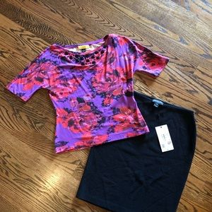 St. John embellished floral top medium